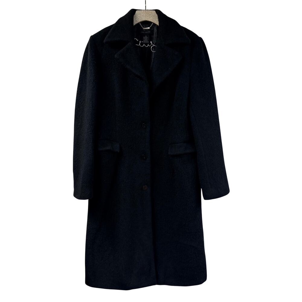 The Limited Full Length Black Wool Mohair Blend Overcoat Medium